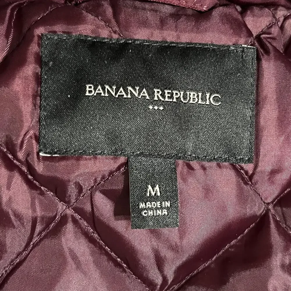 Banana Republic Bomber Jacket Mens Military MA-1 Nylon Zip M65 Army Vintage USMC